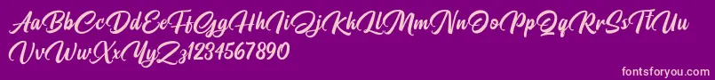 Pristyne DEMO Font – Pink Fonts on Purple Background