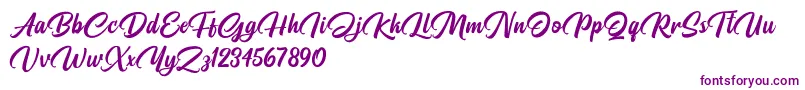 Шрифт Pristyne DEMO – фиолетовые шрифты на белом фоне