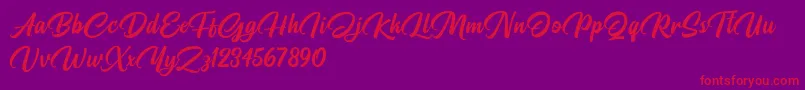 Pristyne DEMO Font – Red Fonts on Purple Background