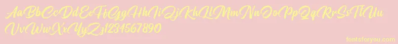 Pristyne DEMO Font – Yellow Fonts on Pink Background