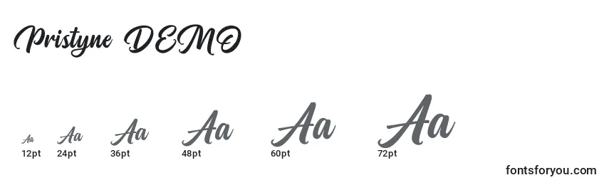 Pristyne DEMO Font Sizes