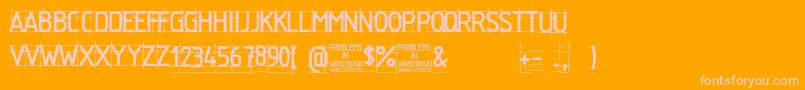 Problems in Winsconsin-Schriftart – Rosa Schriften auf orangefarbenem Hintergrund