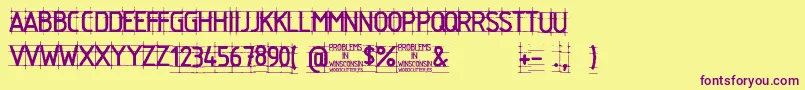 Problems in Winsconsin Font – Purple Fonts on Yellow Background