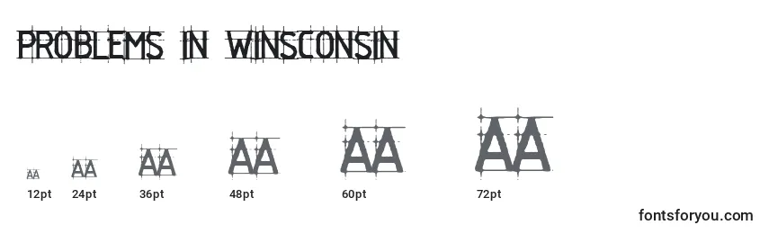 Размеры шрифта Problems in Winsconsin
