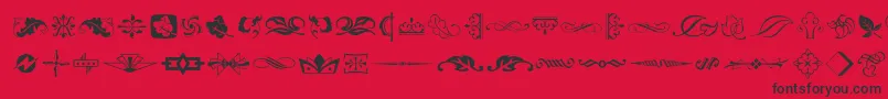 Artornament Font – Black Fonts on Red Background
