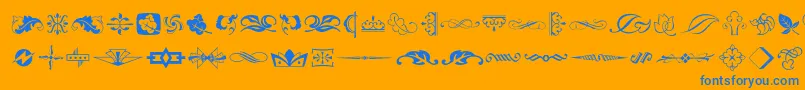 Artornament Font – Blue Fonts on Orange Background