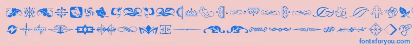 Weitere Informationen zur Artornament-Schriftart Artornament-Schriftart – Blaue Schriften auf rosa Hintergrund
