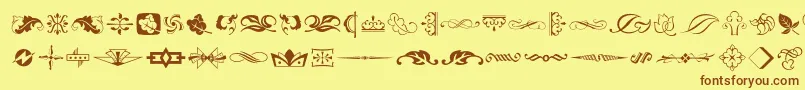 Artornament Font – Brown Fonts on Yellow Background