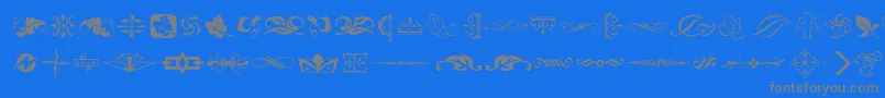 Artornament-Schriftart – Graue Schriften auf blauem Hintergrund