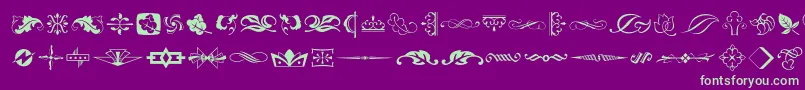 Artornament-Schriftart – Grüne Schriften auf violettem Hintergrund