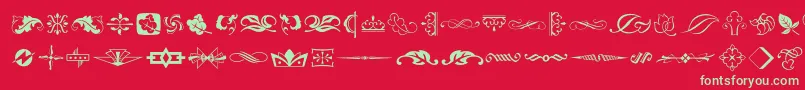 Artornament Font – Green Fonts on Red Background