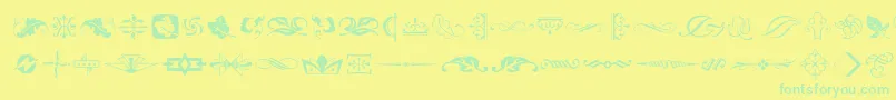 Шрифт Artornament – зелёные шрифты на жёлтом фоне