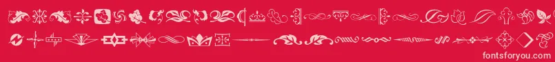Artornament-Schriftart – Rosa Schriften auf rotem Hintergrund