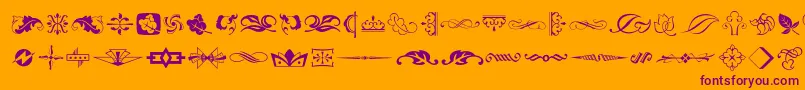 Artornament-Schriftart – Violette Schriften auf orangefarbenem Hintergrund