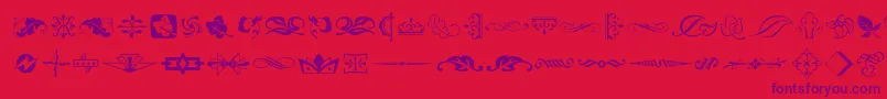 Artornament Font – Purple Fonts on Red Background