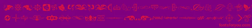 Artornament Font – Red Fonts on Purple Background