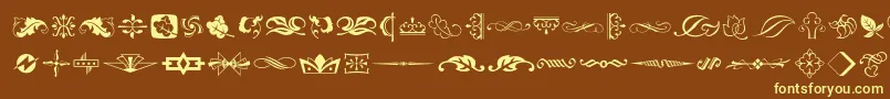 Artornament Font – Yellow Fonts on Brown Background