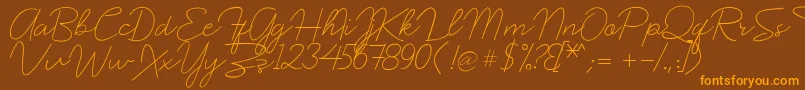 prochok   demo 0-Schriftart – Orangefarbene Schriften auf braunem Hintergrund