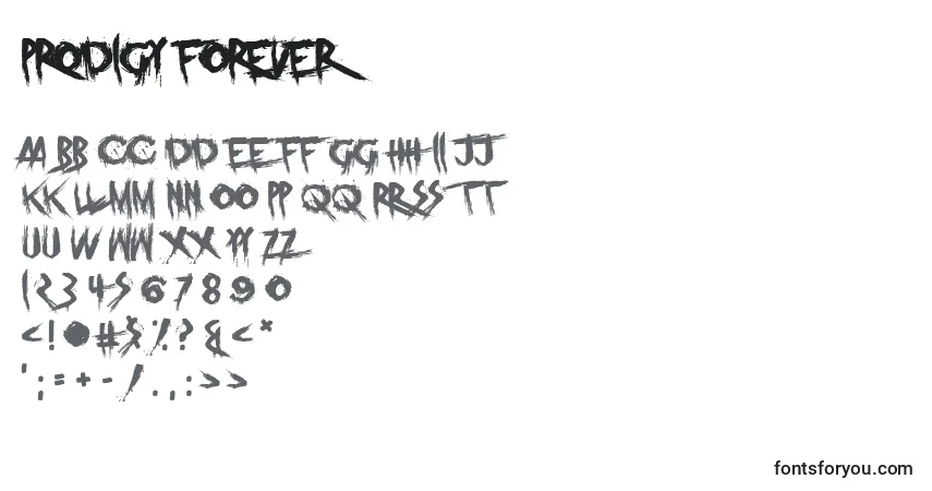 Шрифт Prodigy Forever – алфавит, цифры, специальные символы