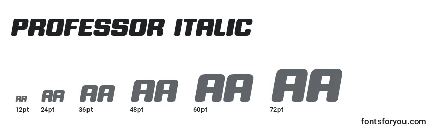 Größen der Schriftart Professor Italic