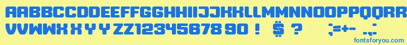 Professor Font – Blue Fonts on Yellow Background