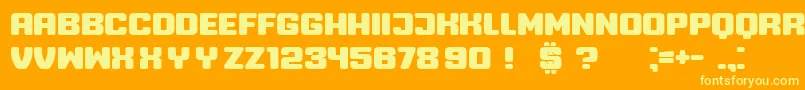 フォントProfessor – オレンジの背景に黄色の文字