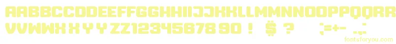 フォントProfessor – 白い背景に黄色の文字