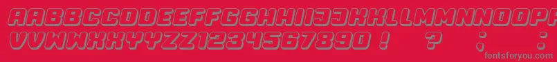 Professor3D Italic-fontti – harmaat kirjasimet punaisella taustalla