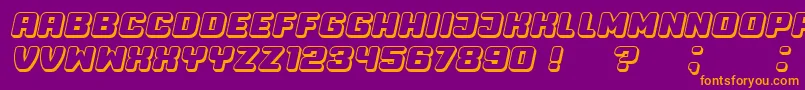 Professor3D Italic Font – Orange Fonts on Purple Background