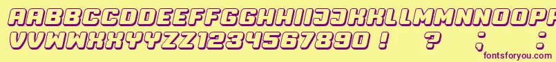 フォントProfessor3D Italic – 紫色のフォント、黄色の背景