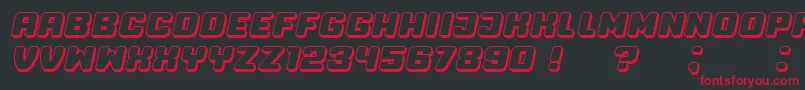 Czcionka Professor3D Italic – czerwone czcionki na czarnym tle