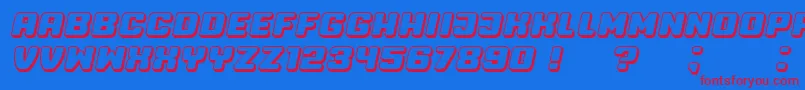 fuente Professor3D Italic – Fuentes Rojas Sobre Fondo Azul