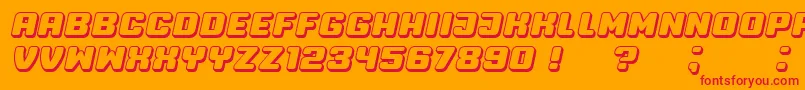 フォントProfessor3D Italic – オレンジの背景に赤い文字