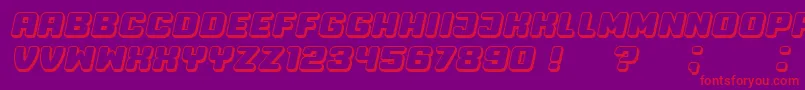 Professor3D Italic Font – Red Fonts on Purple Background