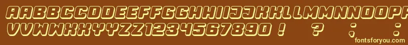 Professor3D Italic Font – Yellow Fonts on Brown Background