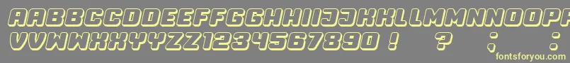 Professor3D Italic Font – Yellow Fonts on Gray Background