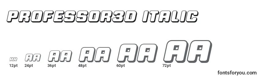 Rozmiary czcionki Professor3D Italic