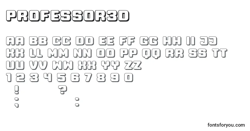 Professor3D-fontti – aakkoset, numerot, erikoismerkit