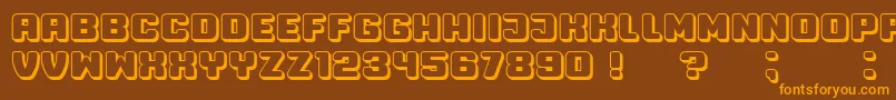 Professor3D-Schriftart – Orangefarbene Schriften auf braunem Hintergrund