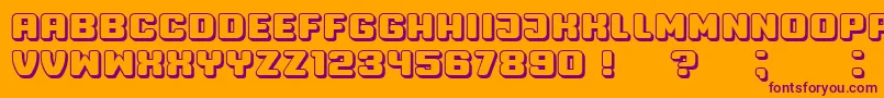Шрифт Professor3D – фиолетовые шрифты на оранжевом фоне