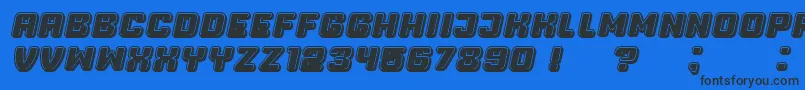 Шрифт Professor3DFilled Italic – чёрные шрифты на синем фоне