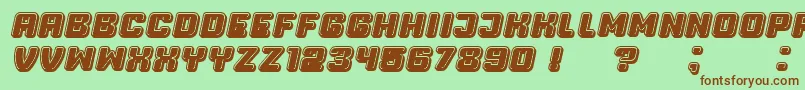 Professor3DFilled Italic Font – Brown Fonts on Green Background