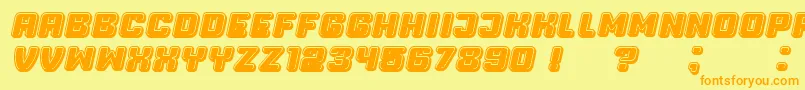 Professor3DFilled Italic Font – Orange Fonts on Yellow Background