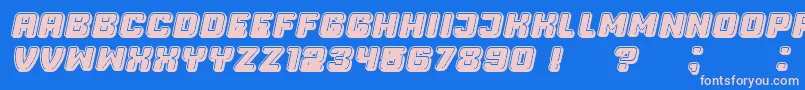 Fonte Professor3DFilled Italic – fontes rosa em um fundo azul