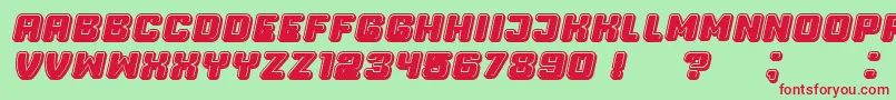 Professor3DFilled Italic Font – Red Fonts on Green Background