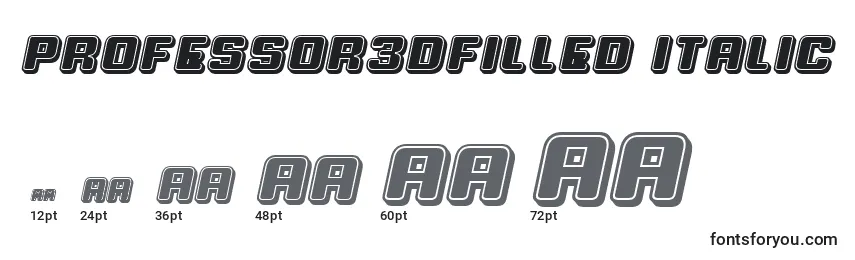 Размеры шрифта Professor3DFilled Italic