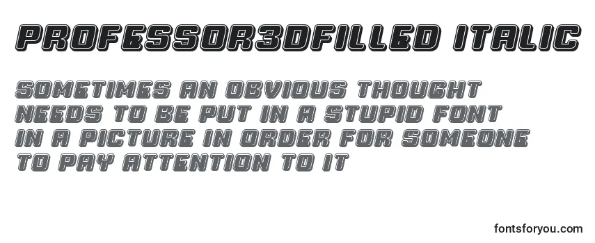 Professor3DFilled Italic Font