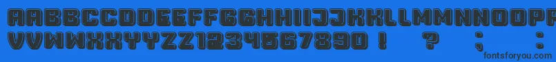 Professor3DFilled-Schriftart – Schwarze Schriften auf blauem Hintergrund