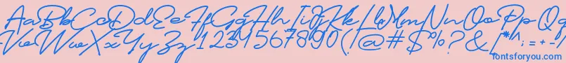 Profiles Font Font – Blue Fonts on Pink Background