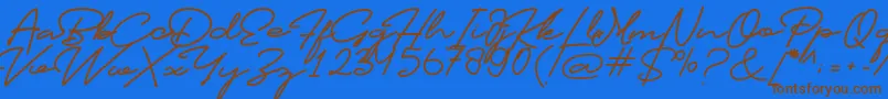 Profiles Font Font – Brown Fonts on Blue Background
